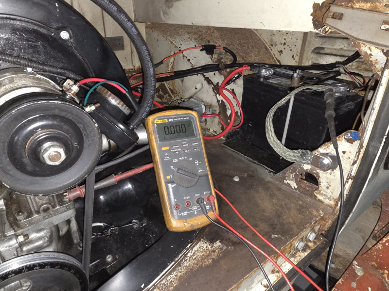 This is how I did the voltage drop test on the ground side. I know it doesn't include the starter to case connection, but it does include the ground strap and 99% of the circuit. It read .25v under load which is within the spec of .5v.