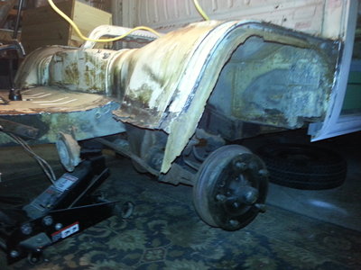 Drums look to be in good shape and Not original.  Hopefully I Don't have a big order on brake parts. Hard and soft lines are all in good shape.  Maybe one cylinder is sticking..