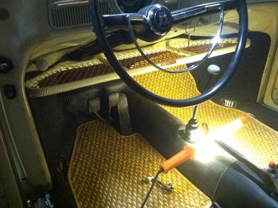 The carpet, rubber mats, coco mats and tray from Wolfsburg West went in with very little trimming. Speed Roof and carpet pad underneath almost everything. Really changes the whole feel of the car. It's got that new car smell.