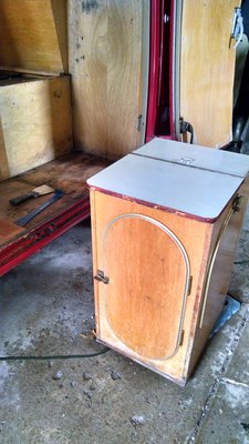 Wash basin cabinet out of bus