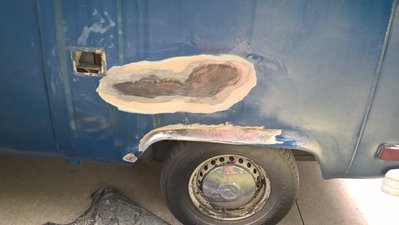 Bondo was 1/2&quot;-3/4&quot; thick in some areas. Rad!